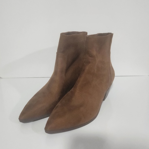 Banana Republic Factory Faux Suede Booties Brown Size 10 - Picture 2 of 6